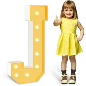ZEELY 3FT Marquee Light Up Letters,Big Marquee Letter E for Party Decorations Baby Shower Anniversary Decor Room Decor, One Light Up Letters First Birthday, Foam Letter