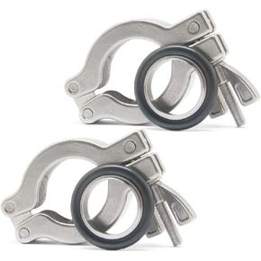QiiMii KF-25 Aluminium Wing Nut Hinge Clamp with FKM O-Ring and SS304 Center Ring, 5 Pack