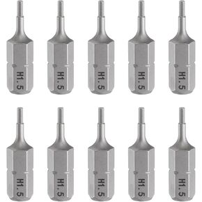 Harfington 10pcs H5.0 hex secldriver bit 1/4 "Hex Shank 25mm/1" الطول