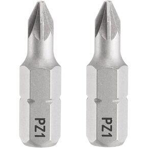 Harfington 2pcs Pz1 Pozi screwdriver بت 1/4 "Hex Shank 25mm/1" الطول فيليبس مغناطيسي مخزومات سداسية البتات S2
