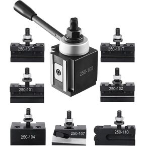 VEVOR Quick Change Tool Post Set, 8 Pcs, Includes Lathe Tool Holders, Wedge Type Tool Post with Turning Tool Holder Accessories, Fit for Mini Lathe & Metal Lathe 6"-12" Swing, Durable Steel Material