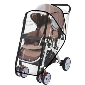 Universal Stroller Rain Cover, Clear Breathable Weather Shield, 4 Seasons (XL)