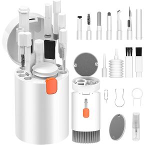 VICHYIE 20 in 1 Multifunctional Cleaner Kit for Electronic Devices, Keyboard Cleaning Brush, Headphones Cleaner Kit for AirPods, Multi-Tool for Cleaning Laptop, Earbuds, Camera, Cellphones (Black)