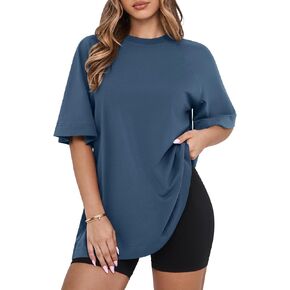 MIHOLL Womens Oversized T Shirts Short Sleeve Crewneck Summer Tops Casual Loose Basic Tees