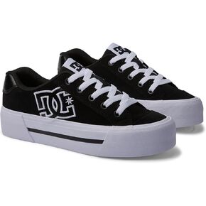 DC Women's Chelsea Platform Skate Shoe, Black, 9.5