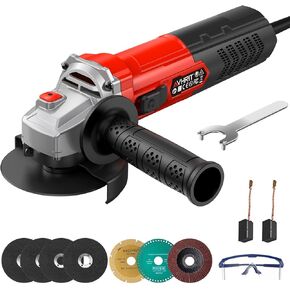 Angle Grinder 10 Amp: 4-1/2 inch Power Angle Grinder Tools with 13000 RPM - 1200W Small Angle Grinder for Cutting, Grinding, Polishing