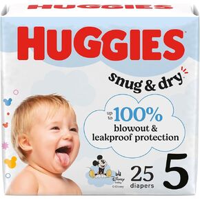 Huggies Size 1 Diapers, Snug & Dry Newborn Diapers, Size 1 (8-14 lbs), 44 Count, Packaging May Vary