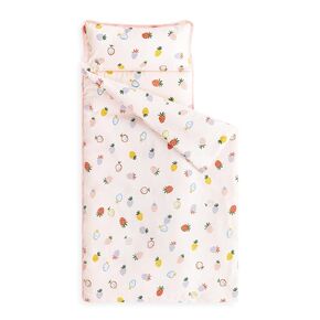 Wake In Cloud - Toddler Nap Mat with Pillow and Blanket, for Kids Girls in Kindergarten Daycare Preschool Pre K, Roll Up Sleeping Bag, Cute Kawaii Strawberry, Light Pink, Standard
