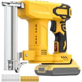 18 Gauge Brad Nailer Cordless for DEWALT 20V Battery (No Battery), 2 in 1 Electric Nail Gun/Staple Gun Battery Powered with 2000 Nails for Wood, Drive up to 1-1/4 in Nails & Crown 7/8 in Staples