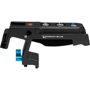 KONDOR BLUE | Talon XL Top Handle with Trigger REC for Cameras | NATO Rail, Arri mounts, Cold Shoes, Remote Start/Stop REC Button, Molded Rubber Grip, & Bubble Level | Black