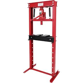 12-Ton Hydraulic Press, Heavy Duty Benchtop Hydraulic Shop Press with 2 Press Plates, H-Frame Adjustable Garage Floor Press for Car Repair and Garage