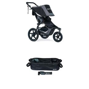 BOB Gear Deluxe Handlebar Console with Tire Pump for Single Jogging Strollers, Black