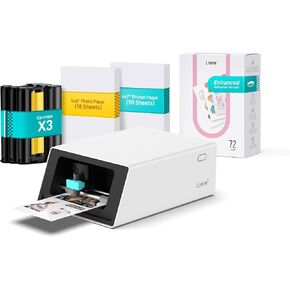 Liene PixCut S1 Photo Sticker Printer Creator Plus Pack - All-in-One Sticker Maker Machine for DIY Crafts, Custom Labels & Gifts, Thermal Dye-Sublimation, 300 DPI Prints, Precise AI Auto-Cutting