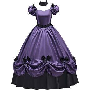 Women's Gothic Victorian Rococo Dress Civil War Southern Belle Tea Party Ball Gown Medieval Evening Dress