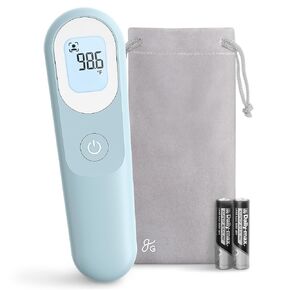 Greater Goods No-Touch Infrared Digital Thermometer for Adults, Kids, and Babies, Forehead Thermometer with Ergonomic Grip, Fever Alarm, HSA FSA Eligible, Blush Pink