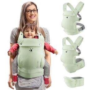 Baby Carriers, Baby Carrier with Hip Seat, 3 in 1 Baby Carrier Newborn to Toddler, 3-36 Month Baby Sling, Adjustable Detachable Baby Hip Seat, Enhanced Lumbar Support, Ideal for Hands-Free Parenting