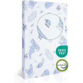Trifold Pack and Play Mattress,38"x26" Breathable Pack N Play Mattresses Topper Pad with Dual Sided Soft & Firm Memory Foam,Portable Mattress for Pack N Play with Removable Cover