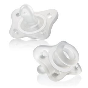 Chicco PhysioForma 100% Soft Silicone Mini One Piece Pacifier for Babies 0-2 Months | BPA & Latex Free | Reusable Sterilizing Case | 2pk