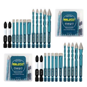 Tile Glass Drill Bits - 12PCS 3/16"-3/8" Diamond Drill Bits Set for Procelain Ceramic Tile Glass Wood Plastic PVC,Drill Bit with 1/4 Inch Quick Change Hex Shank