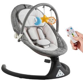 VEVOR Baby Swing, 5-Speed Baby Swing with 3 Seat Positions, Portable Infant Swing with PVC Touch Panel, Remote Control, Bluetooth, 10 Lullabies & Mosquito Net for 0-9 Months/0-20 lbs Newborn