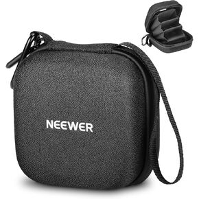 NEEWER 9x9cm Hard Shell Filter Storage Case, Water Resistant Shockproof Dustproof Carrying Bag with Expanding Dividers, Wrist Strap & Carabiner for Five 62mm Circular Filters, PB11