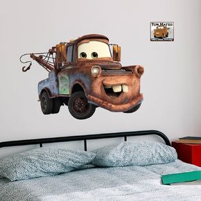 Disney Pixar Cars Wall Decals - Large Lightning McQueen Vinyl Stickers for Bathroom Nursery Bedroom Decor - Peel and Stick Room Decorations