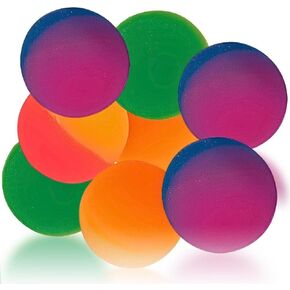Unique Two-Toned Party Bounce Balls - 1.3" | Assorted Colors | 8 Pcs