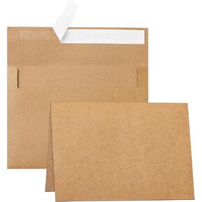 100 packs Black Note Cards and Envelopes 4 x 6 Blank 300GSM Heavy Folded Cardstock and Printable A4 Envelopes Self Seal for DIY Invitations, Greeting Cards, Baby Shower, Mailing, Wedding