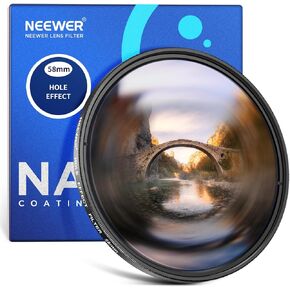NEEWER 77mm Spiral Halo Camera Lens Filter, Prism K9 Optical Glass Special Effects Filter Photography Camera Lens Accessories with Tunnel Vision Warped Circular Halo Frame Effect