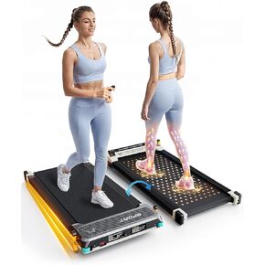Versatile Walking Pad Treadmill with Incline - Dual-Sided Under Desk Treadmill with Foot Massage,2 in 1 Walking Treadmill for Home/Office, Portable Compact Treadmill with 330LBS Weight Capacity
