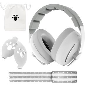 Moonybaby 2-in-1 حماية أذن الطفل ، سماعات الرأس المريحة ، إلغاء الضوضاء ، سماعات أطفال قابلة للتعديل مع نطاق ممتد