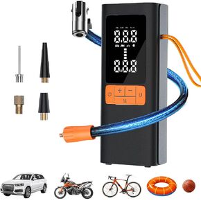 Tire Inflator Portable 150PSI Air Compressor 9000mAh Air Pump for Car Tires Digital Pressure Gauge Emergency Light Auto-Shutoff，Quick Inflation for Automible Bike Motor Balls
