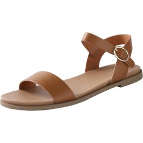 Ankis Flat sandals for Women Open Toe Comfy Women's Flats Tan Black White Sandals for Dressy Work Daily