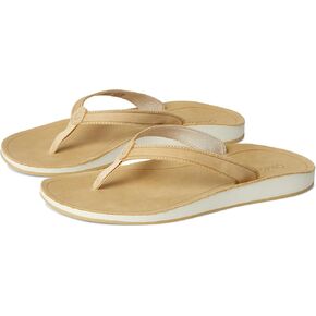 OLUKAI Southshore Women's Everyday Leather Sandals, Full-Grain Leather, Non-Marking Rubber Traction Pads & Compression Molded Footbed