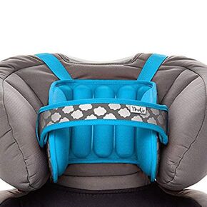 Kids Head Holder for Car Seat – Adjustable Polyester Carseat Head Support for Toddler (Light Blue)
