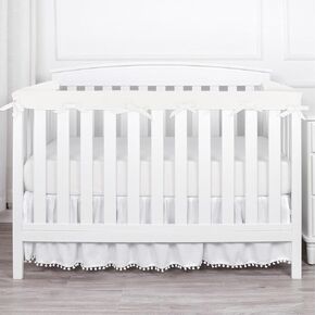 Crib Rail Cover for Teething, Crib Rail Cover, Edge Protection Strips for Full-Size Cribs (White-lxm)