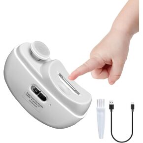 2 in 1 Electric Nail Clipper Automatic with Light,Baby Nail Clippers Nail Polisher 2 Speeds USB Rechargeable Nail Trimmer Electric for Babies Kids Adults
