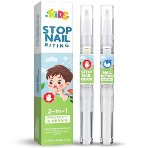 2pcs علاج عضات الأظافر للأطفال ، والوقاية من عض الأظافر ، ومساعدة البالغين والأطفال الذين يعانون من عادات إصبع لإيقاف الأظافر وعادات تمثيل الأصابع ، والأخضر