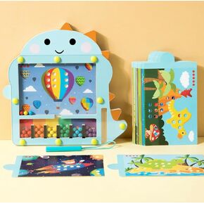 GETT, Magnetic Bead Puzzle with Flash Cards, Baby Dinosaur Activity Busy Board, Birthday Gift for Boys and Girls for Ages 3 and up.Toddler Travel Toys for Preschoolers. Focus on Basic Math Concepts