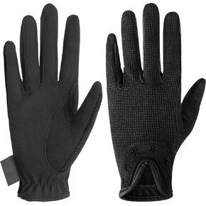 Women Horse Riding Gloves Winter Equestrian Horseback Gloves Lady Youth Girl Outdoor Star Pattern Mitts Perfect for Biking Cycling Gardening