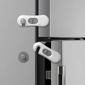 5-Pack Child Proof Refrigerator Lock with 3M Adhesive - Multi-Use Kids Safety Locks for Fridge, Oven, Cabinets, Drawers (No Tools Needed) - Baby & Pet Proofing