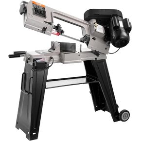VEVOR Metal Horizontal Band Saw, 4 in x 6 in Rectangular Cutting Capacity, 110V Metal Vertical Cutting Bandsaw with 550W Motor, 0-45° Angle Adjustment, Variable Speed, for Metal, Wood, and Plastic