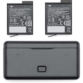 Osmo Action Extreme Battery and Multifunctional Charging Case Kit, for DJI Osmo Action 5 Pro/4/3 Sport Camera, Include 2pcs Batteies and 1p Battery Case, Fast Charges for Three Batteries