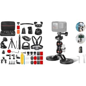 Neewer 50 in 1 Action Camera Compansory Kit متوافق مع GoPro Hero 12 11 10 9 DJI Osmo 4 3 2 Insta360 x3 x2 go 3 sjcam dbpower akaso ،