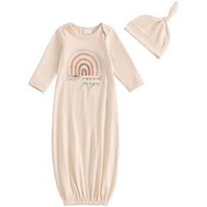 Merqwadd Baby Dorts Newborn Boys Girls Rainbow Bag Bag Bag Bag Bag مع قبعة جنس محايدة.