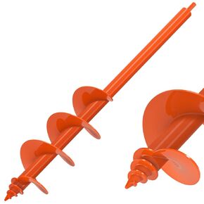 Auger Drill Bit for Planting 4 x 24'', Threaded Garden Auger Post Hole Digger, Spiral Drill Earth Dirt Soil Augers for Bulb, Tulip, Tree, Fence Post and Umbrella Holes, Fits in 3/8" Drill Chuck