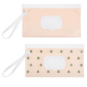 2 Pack Baby Wipes Dispenser, Portable Refillable Wipe Holder with Hanging Loop Baby Wipe Holder Bag Keeps Wipes Fresh Reusable Baby Wipes Container on The Go for Travel Outdoor Outing Camping Hiking