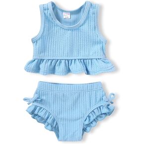 Happyma Baby Swimsuit Toddler Girl Suit Super Summer Summer Coll Color Bikini Peach Peach Two Two Wear in Kuwait