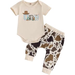 Eadrioss Infant Baby Boy Birthday Outfit One Years Old Shirt Cowboy Pants Cow Theme Boy 1st First Birthday Outfit Boy