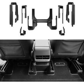 SUPER LINER Underseat Protector & Seat Track Covers Kit for Tesla Model Y Accessories 5 Seater 2021-2024 Premium ABS, Fleece Heavy-Duty Anti-Kick, Anti-Scratch Protection Set | 7-Piece